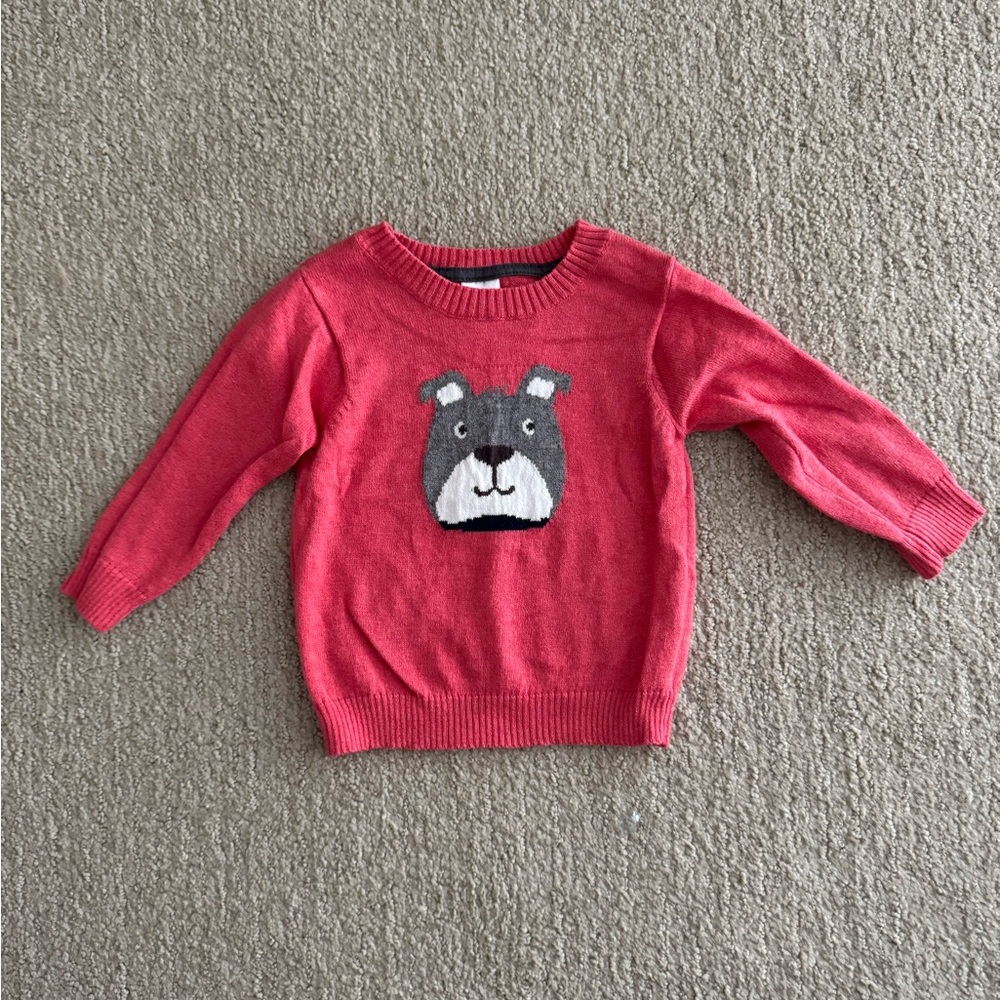 Carter's - Size 6M - Cute Red Sweater with Dog Motif
